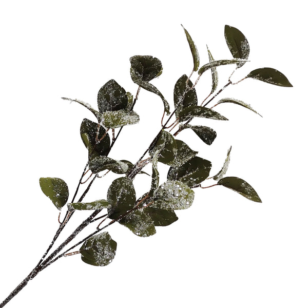 Tige de feuille verte givrée 31''