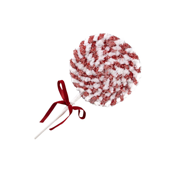 Tige de sucette bonbon rouge et blanc 19''