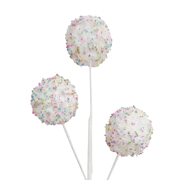 Tige de boules bonbon blanches 22,5''