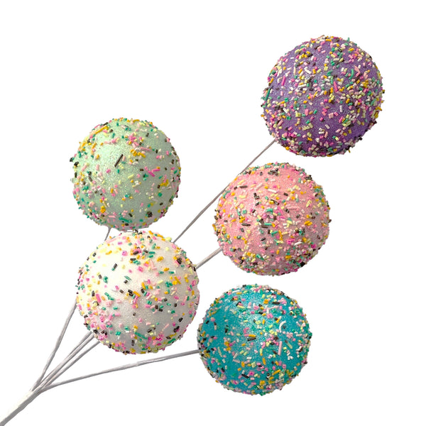 Tige de boules bonbon multicolores 24''