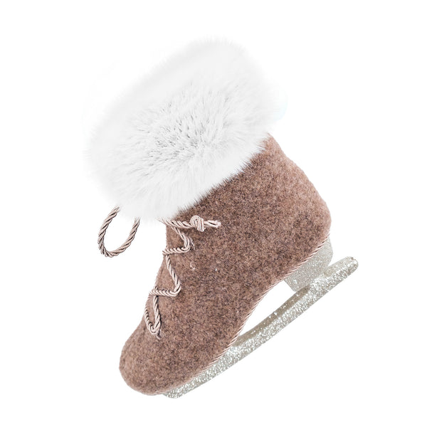 Patin à glace marron fourrure 6,7''