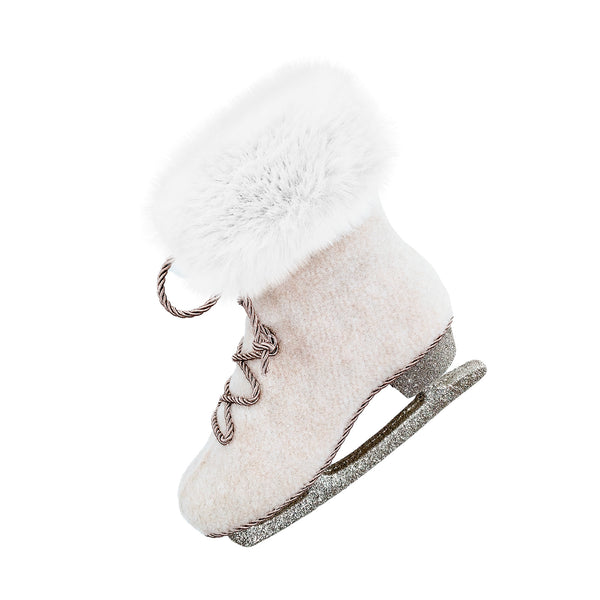 Patin à glace crème fourrure 6,7''