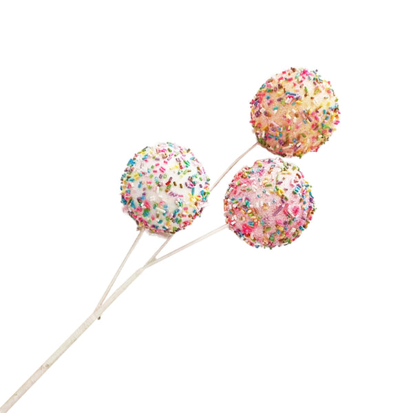 Tige de bonbons boules multicolores 15,5''
