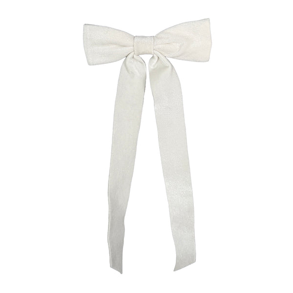 Boucle velours classique blanc à clip 15'' x 6,5''
