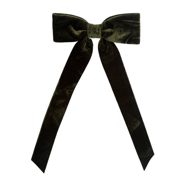 Boucle velours classique vert à clip 15'' x 6,5''