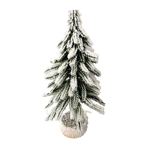 Sapin alpin enneigé base bois 11''