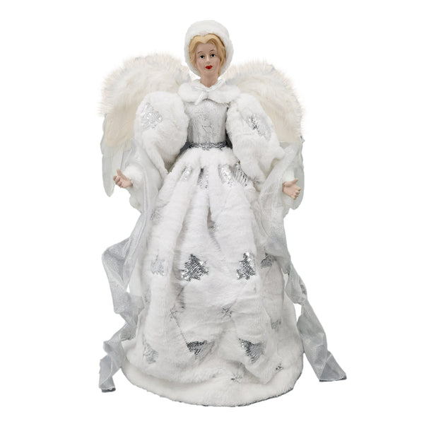 Cime ange argent et blanc imprimé 24''