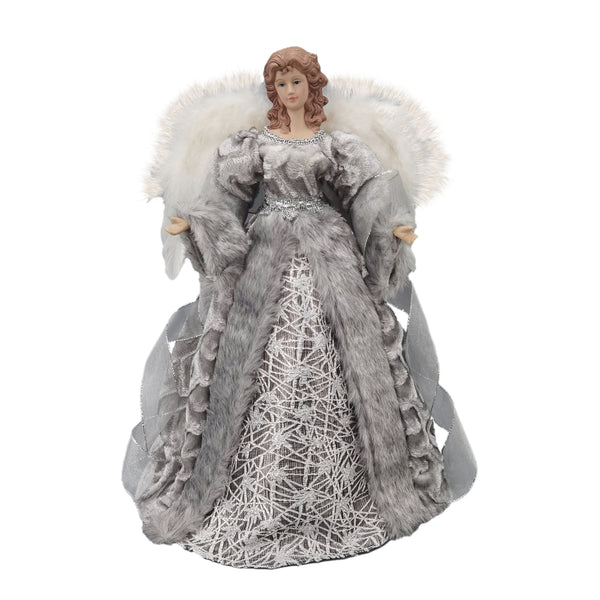 Cime ange gris motif treillis 16''