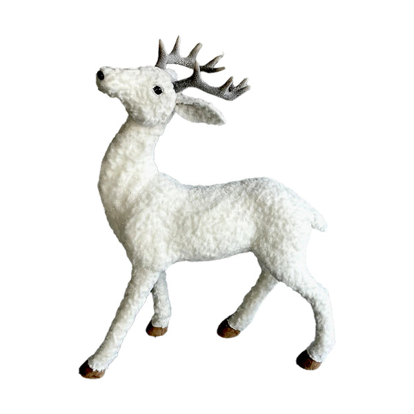 Renne debout fausse fourrure blanche 26''