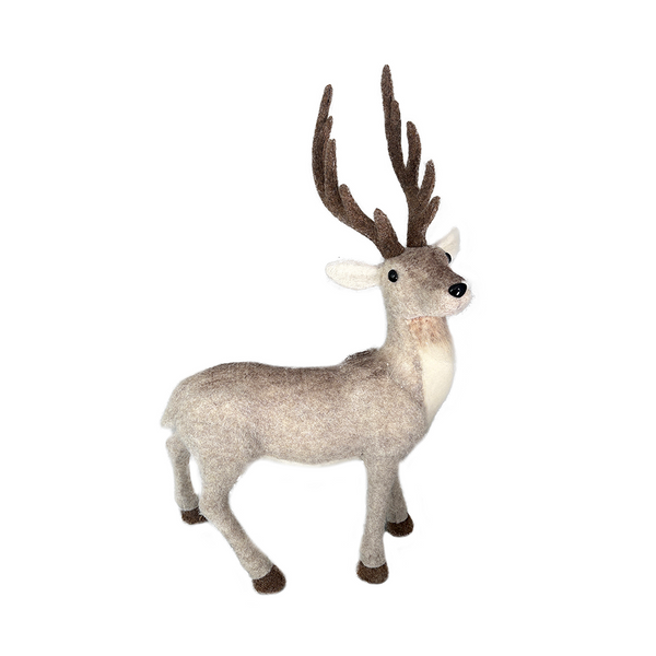 Cerf debout beige 14'' x 9'' x 23''