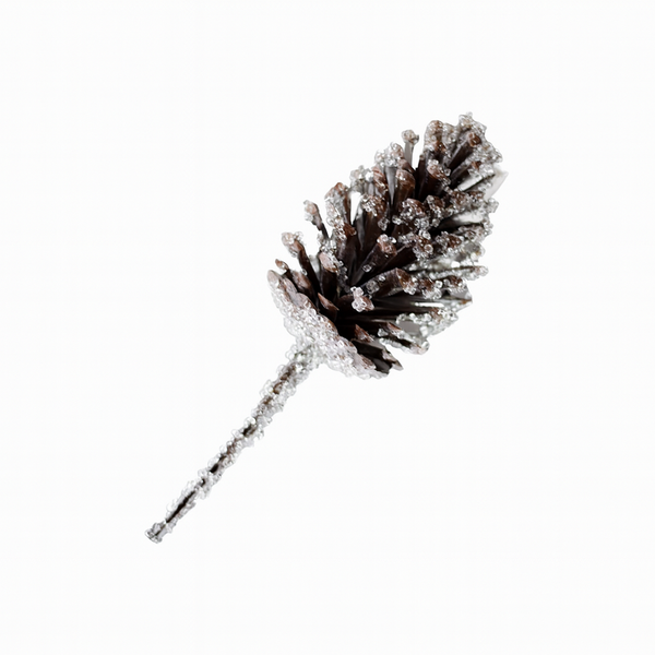Pick de pommes de pin naturelles givrées 13''