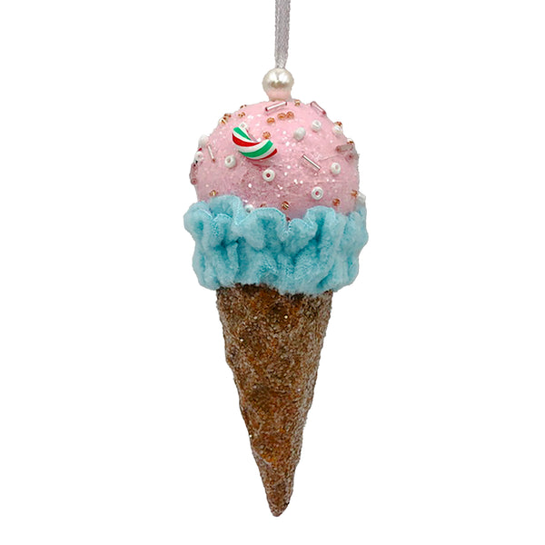 Ornement cornet crème glacée 5,5''