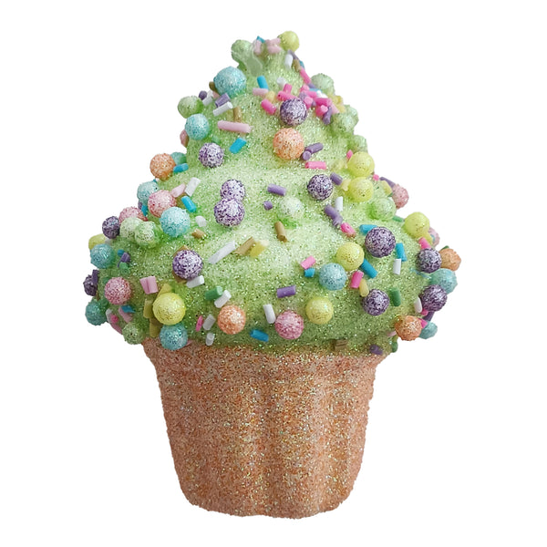 Ornement cupcake bonbon vert 3,5''