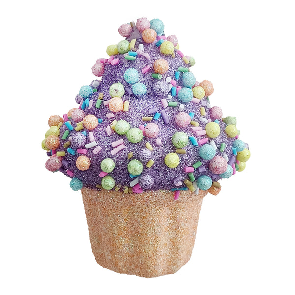 Ornement cupcake bonbon violet 3,5''