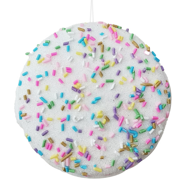 Ornement macaron bonbon blanc 3,5''
