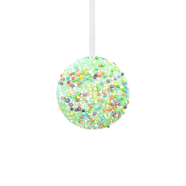 Ornement macaron chocolat vert 3,5''
