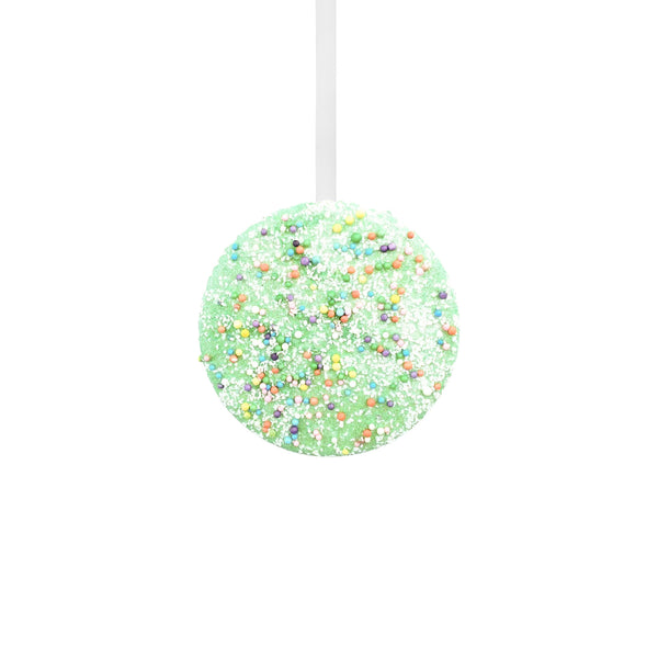 Ornement macaron chocolat vert 4,5''