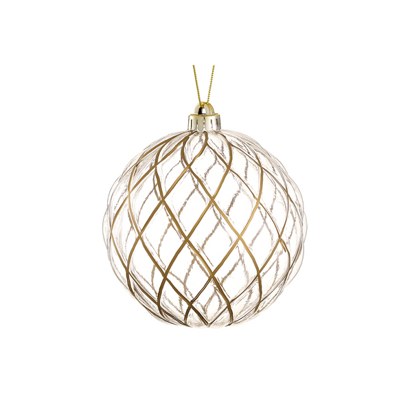 Boule en plastique claire et dorée 6''