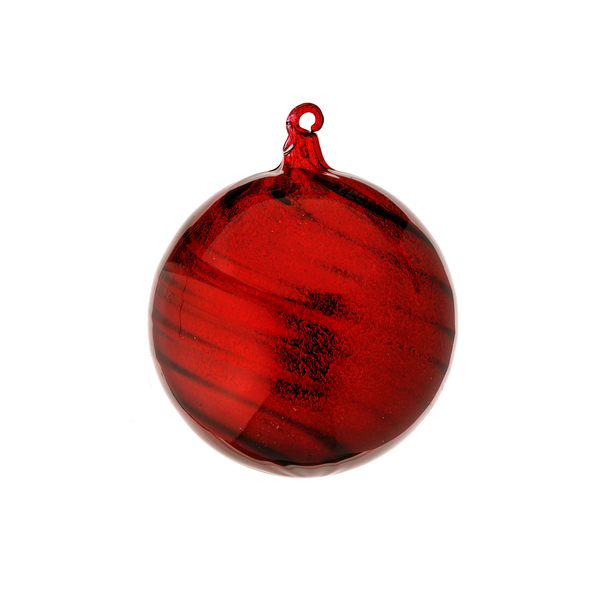 Boule en verre lourd 4,5" rouge