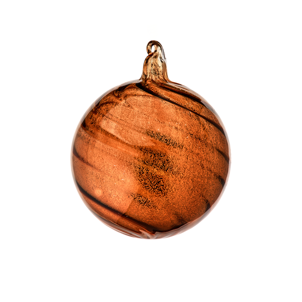 Boule en verre lourd 4,5" orange à effet torsadé