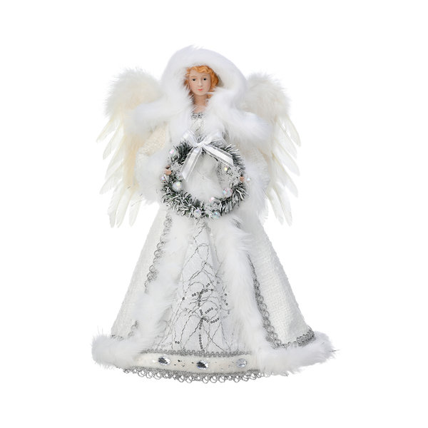 Ange avec bijoux en guise de cime de sapin 16"