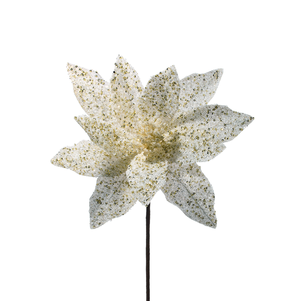 Tige de poinsettia pailleté et sequins 22"