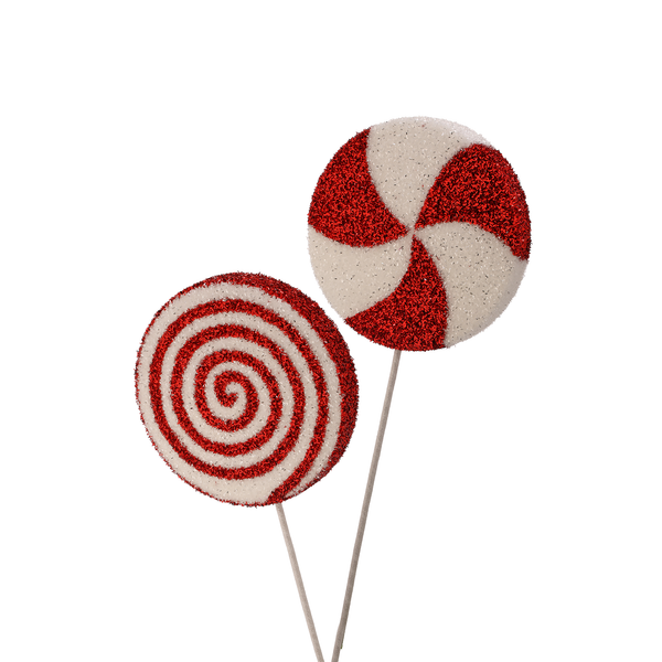 Sucette mousse rouge et blanche