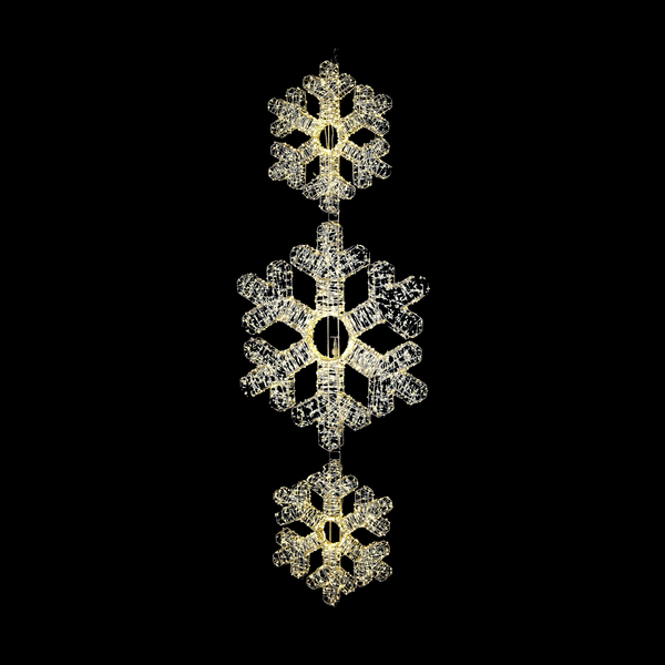Guirlande goutte de flocon de neige micro LED de Noël 60"