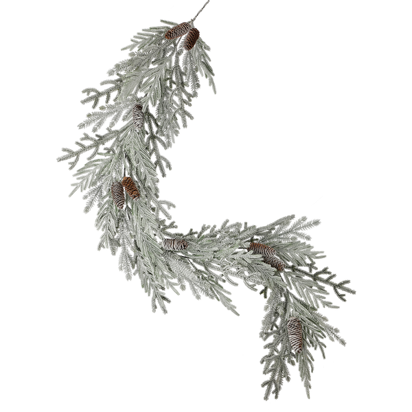 Guirlande de pin enneigé avec cônes 60"