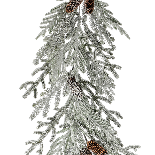Guirlande de pin enneigé avec cônes 60"