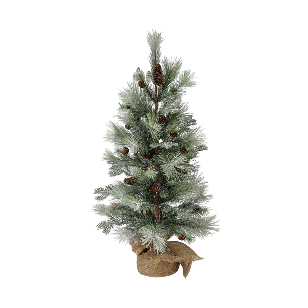 Arbre en pot de pin scintillant avec cônes 36"