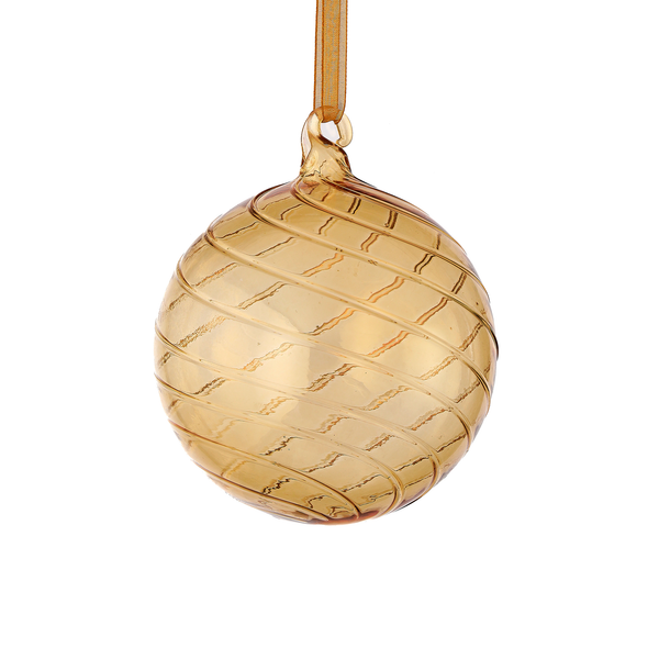 Boule en verre ambre à effet tourbillonné 6"
