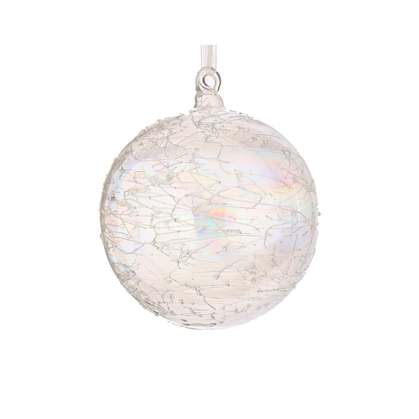 Ornement boule ou flèche en verre gravé 5-7" assortie