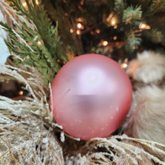 4 matte pink glass balls 3.9"