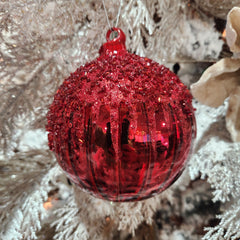 Boules rouges brillantes assorties 5" à 8"