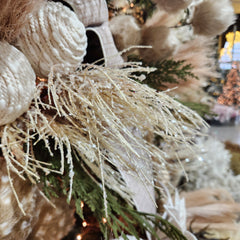 Frosted Glitter Pine Stem with Crystal Sprigs 27"