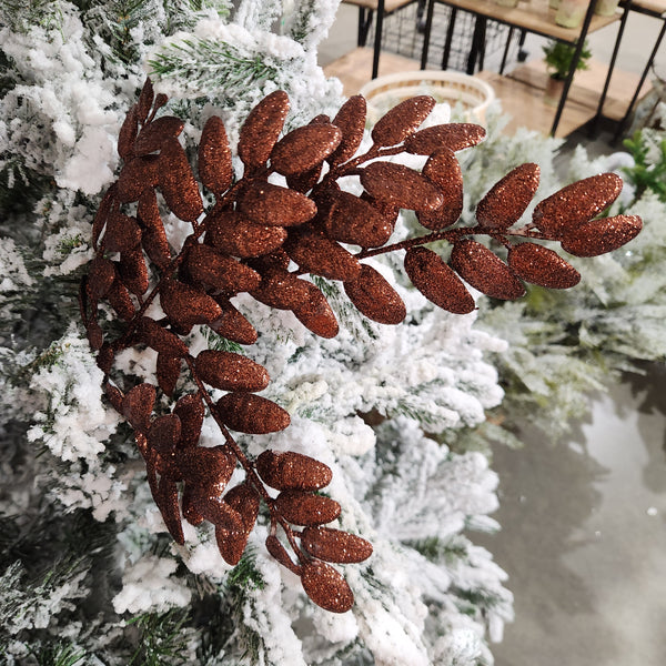 Chocolate Glitter Honey Locust Stem 22"
