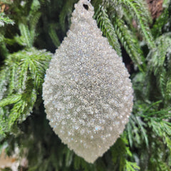 Boule en verre blanche brillante assortie 5,75"
