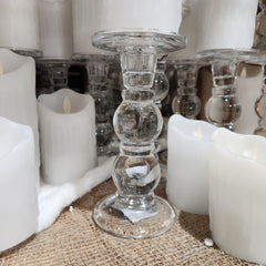 7" Glass Candle Holder