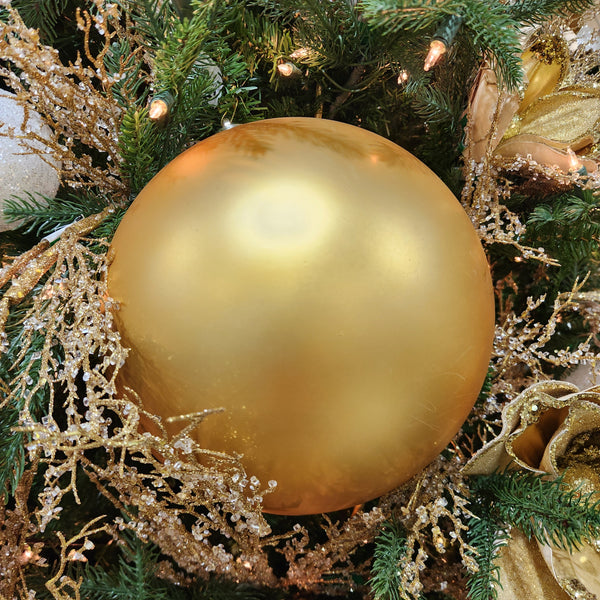 Boule en plastique dorée mate 10"