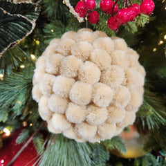 6" Mini Cream Fur Ball