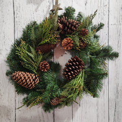 Couronne de sapin Douglas et cèdre verte 24"