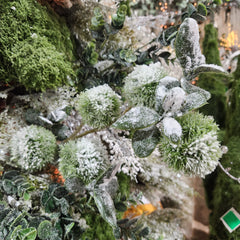 Tige de châtaignier enneigée verte et blanche 33"