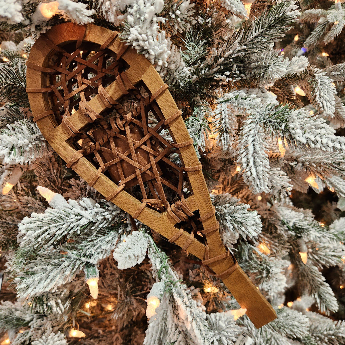 Raquette de neige en bois brun et naturel 14"
