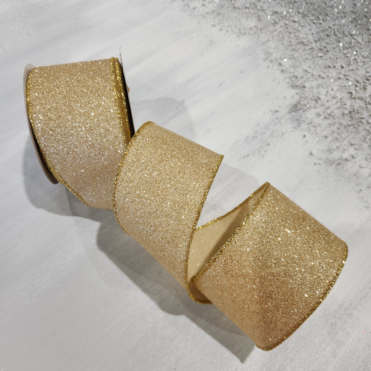 Gold Frosted Ribbon 2.5" x 30'