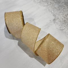 Gold Frosted Ribbon 2.5" x 30'