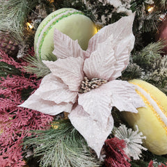 Iridescent Pink Poinsettia Stem 27" x 14"