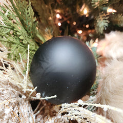 4 matte black glass balls 3.9"