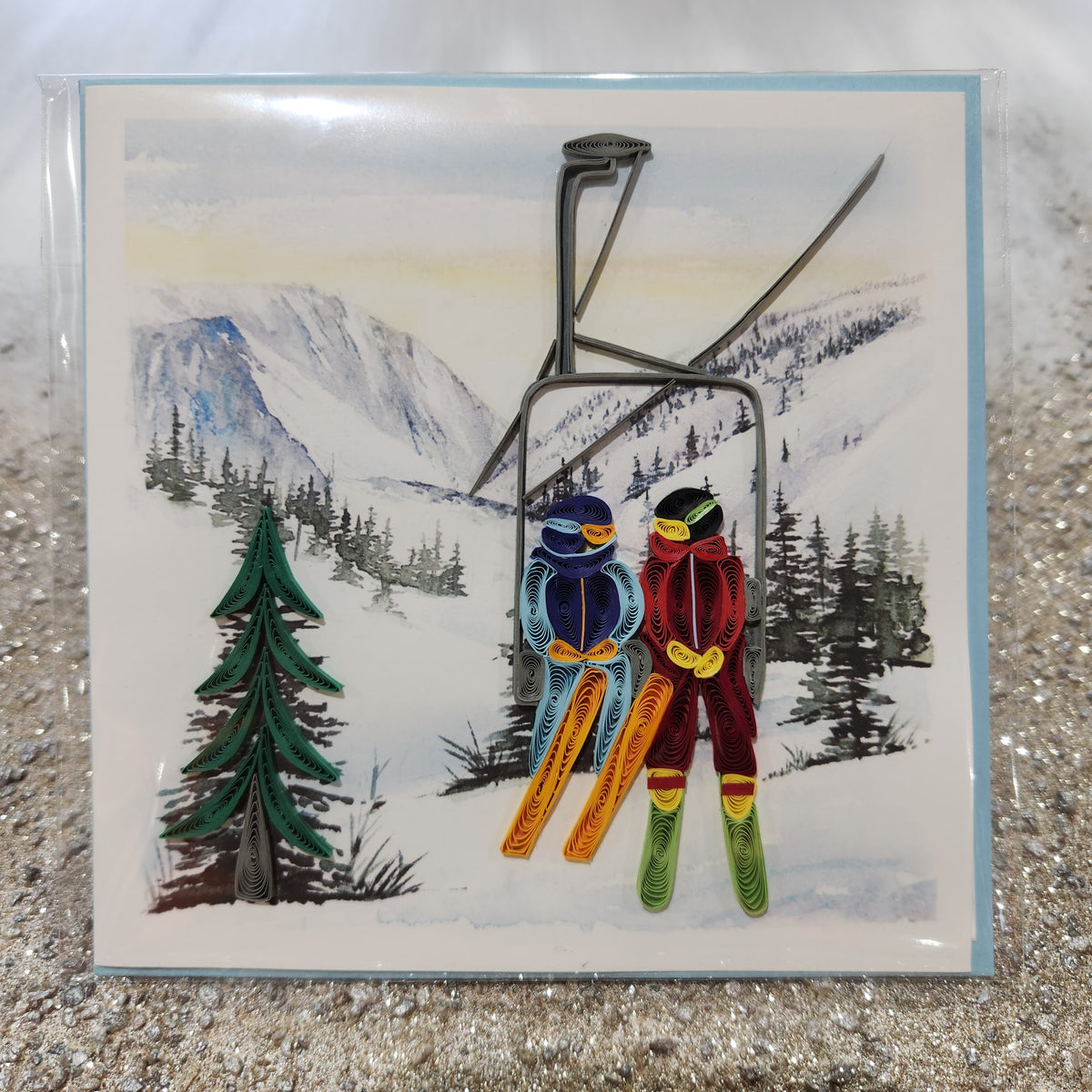 Carte Couple en ski