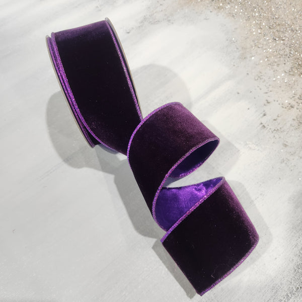 Purple Velvet Ribbon 2.5" x 30'
